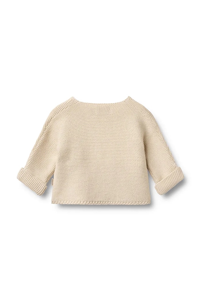 Βρεφική βαμβακερή ζακέτα Wheat 6585.560.GOTS μπεζ SS26