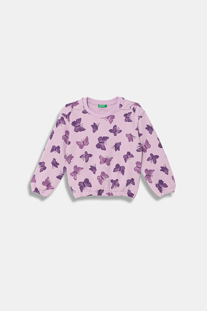 United Colors of Benetton detská bavlnená mikina fialová 3WOQG10M6.P.Stagionale