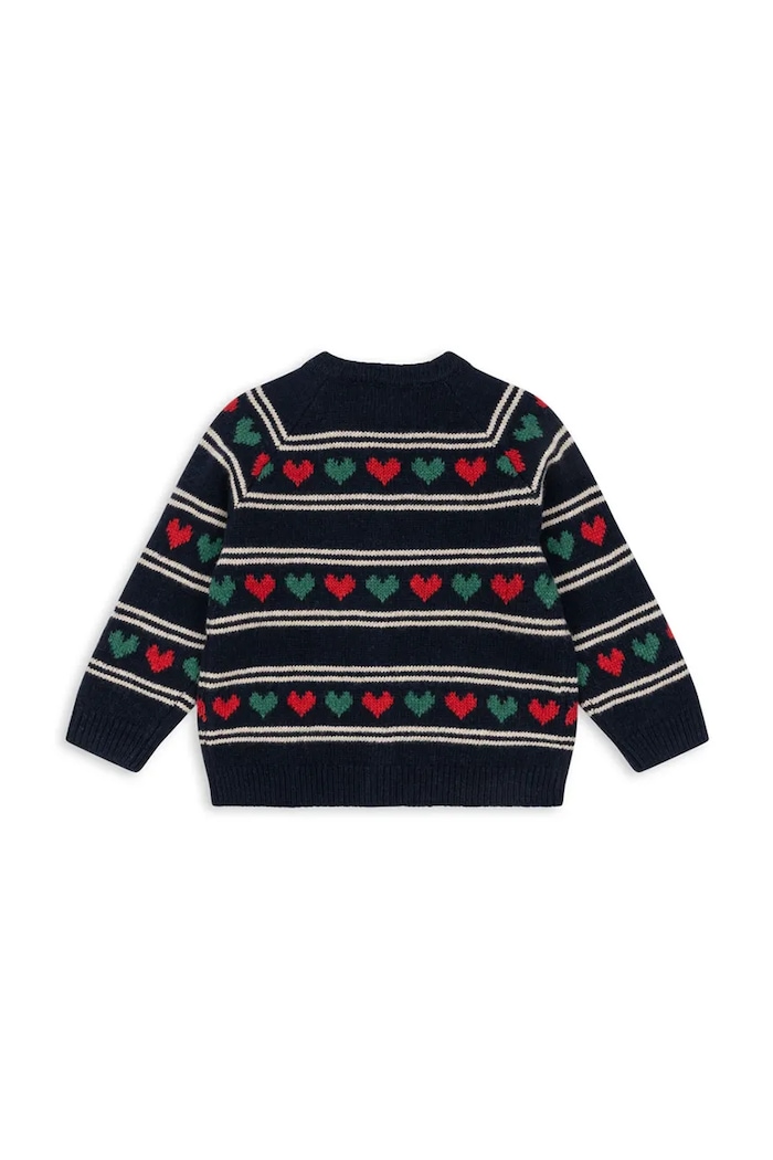 Chłopiec Konges Sløjd kardigan z dodatkiem wełny dziecięcy BELOU KNIT CARDIGAN KS104225.PreSpring granatowy