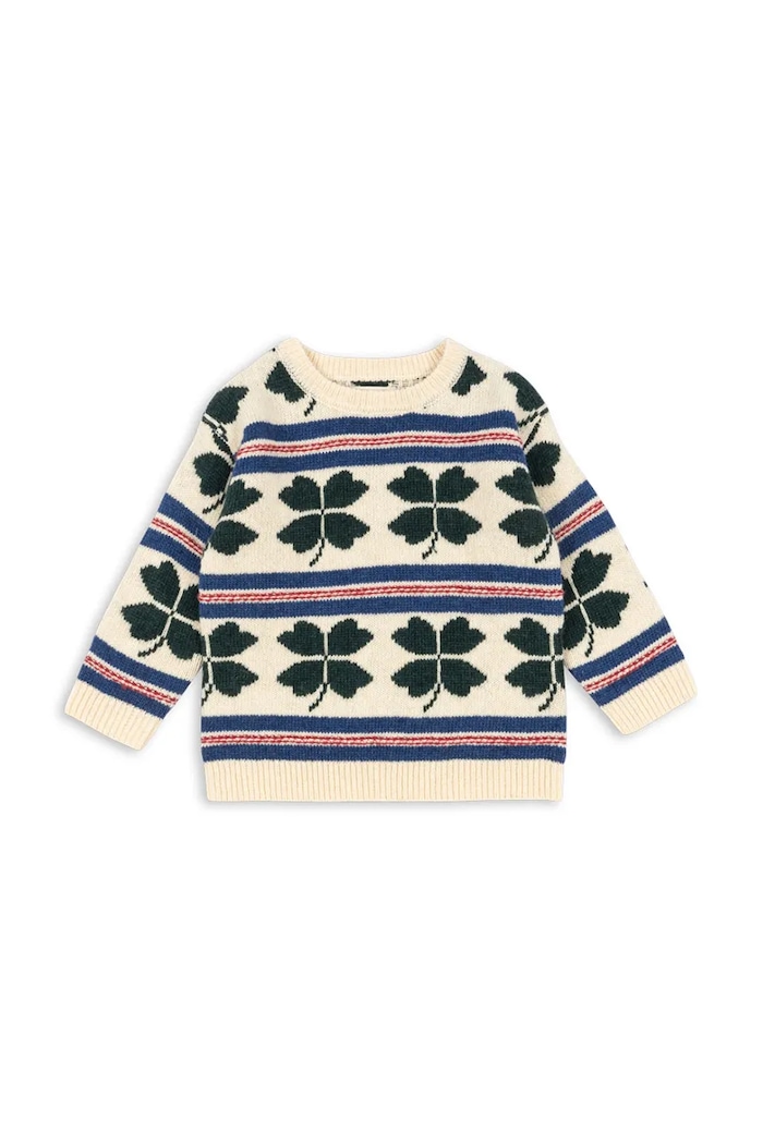 Detský vlnený sveter Konges Sløjd BILLI SWEATER stredne hrubá béžová KS104234.PreSpring