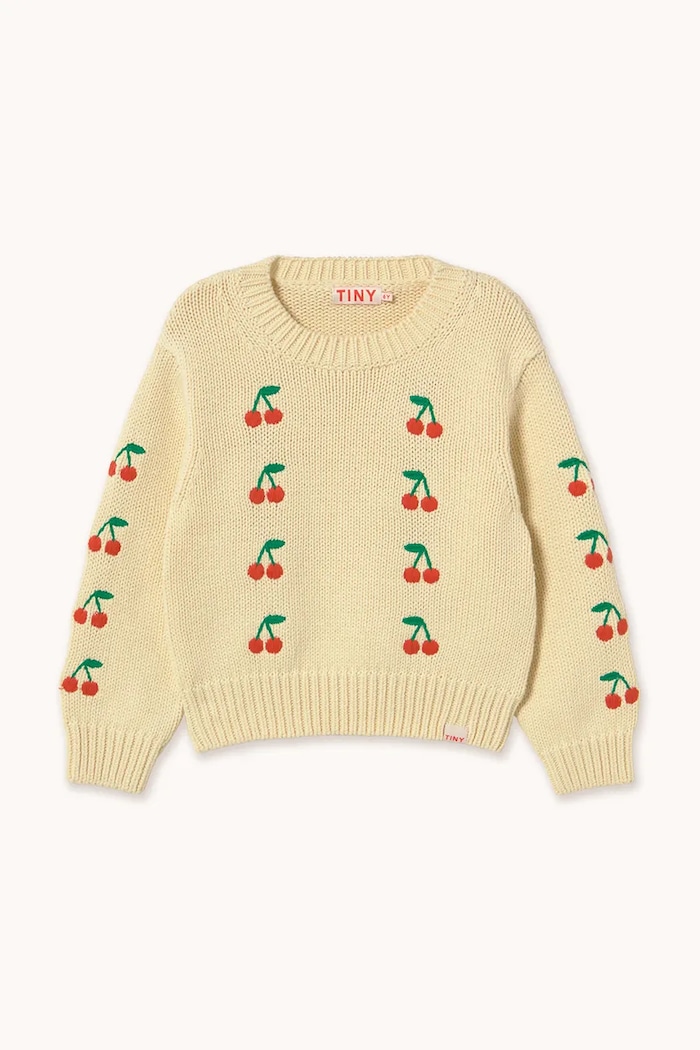 Tinycottons pulover de bumbac pentru copii MINI CHERRIES SWEATER SS26.387 galben SS26