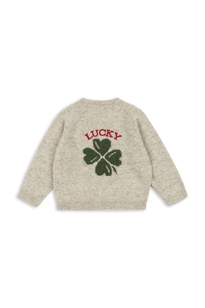 CHLAPEC Dětský kardigan s příměsí vlny Konges Sløjd BILLI KNIT CARDIGAN KS104701.PPY2 šedá