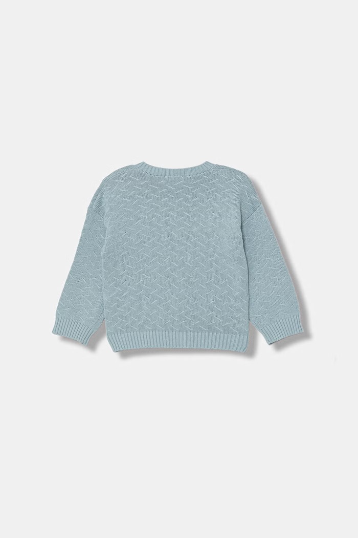 Detský bavlnený sveter na gombíky United Colors of Benetton 120YA5014.W.Stagionale modrá SS26