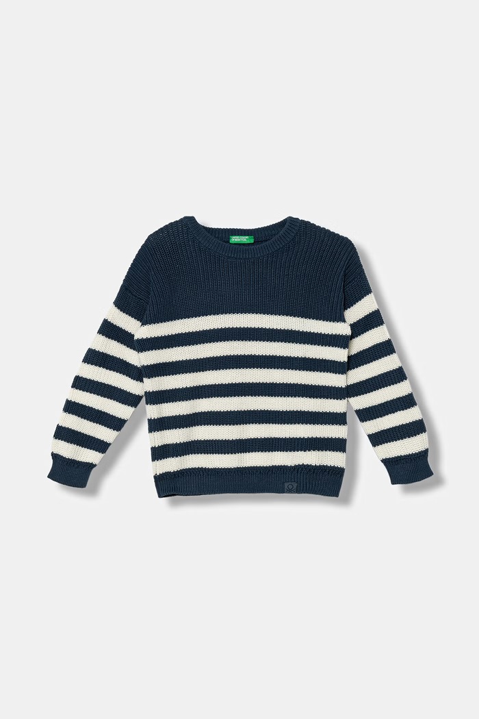 United Colors of Benetton detský sveter s bavlnou tmavomodrá 18PFH103B.P.Stagionale
