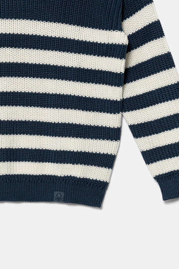 Chlapec United Colors of Benetton detský sveter s bavlnou 18PFH103B.P.Stagionale tmavomodrá