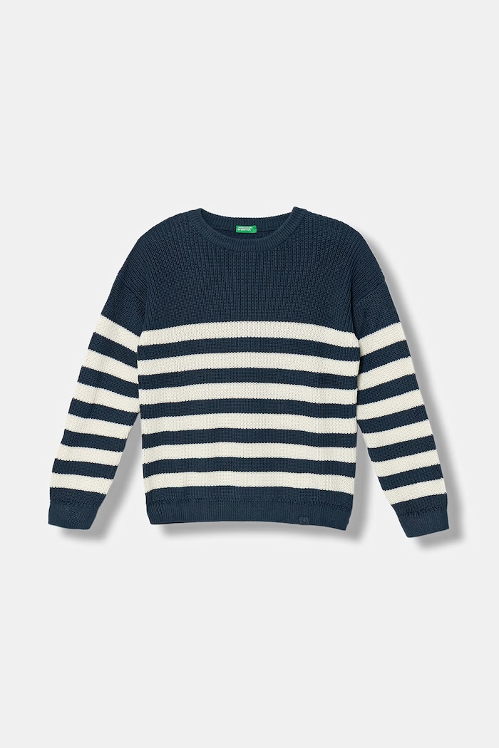 United Colors of Benetton detský sveter s bavlnou tmavomodrá 18PFQ10A7.G.Stagionale