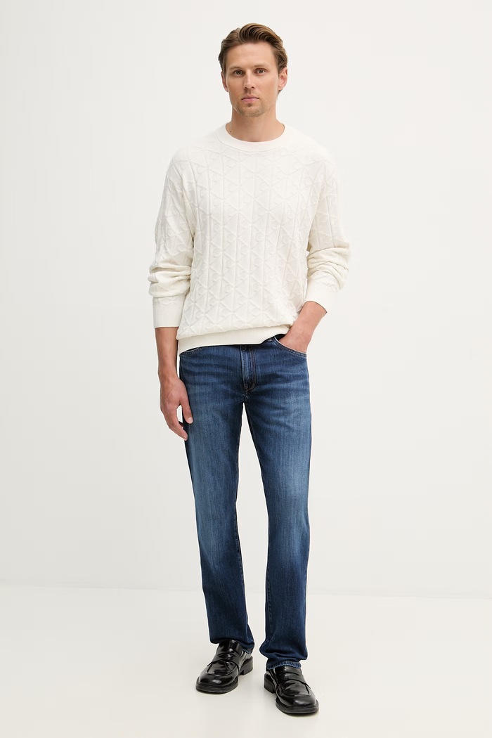 Calvin Klein Jeans pulóver férfi pamut LV04RE301G bézs SS26