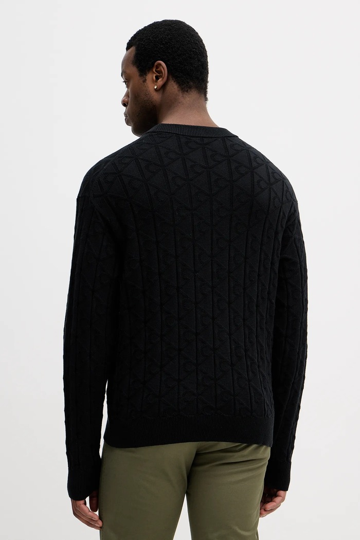 Calvin Klein Jeans pulover pentru bărbați din bumbac LV04RE301G negru SS26