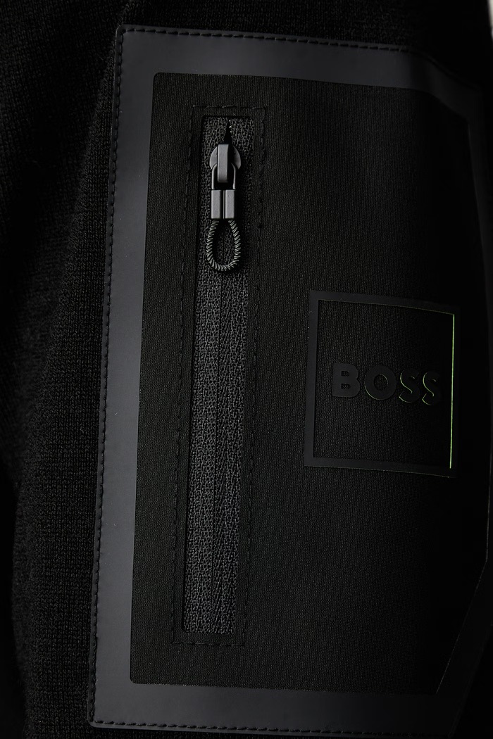 BOSS Green ζακέτα ανδρική με μαλλί KN_Momentum-X HY 50556153 μαύρο