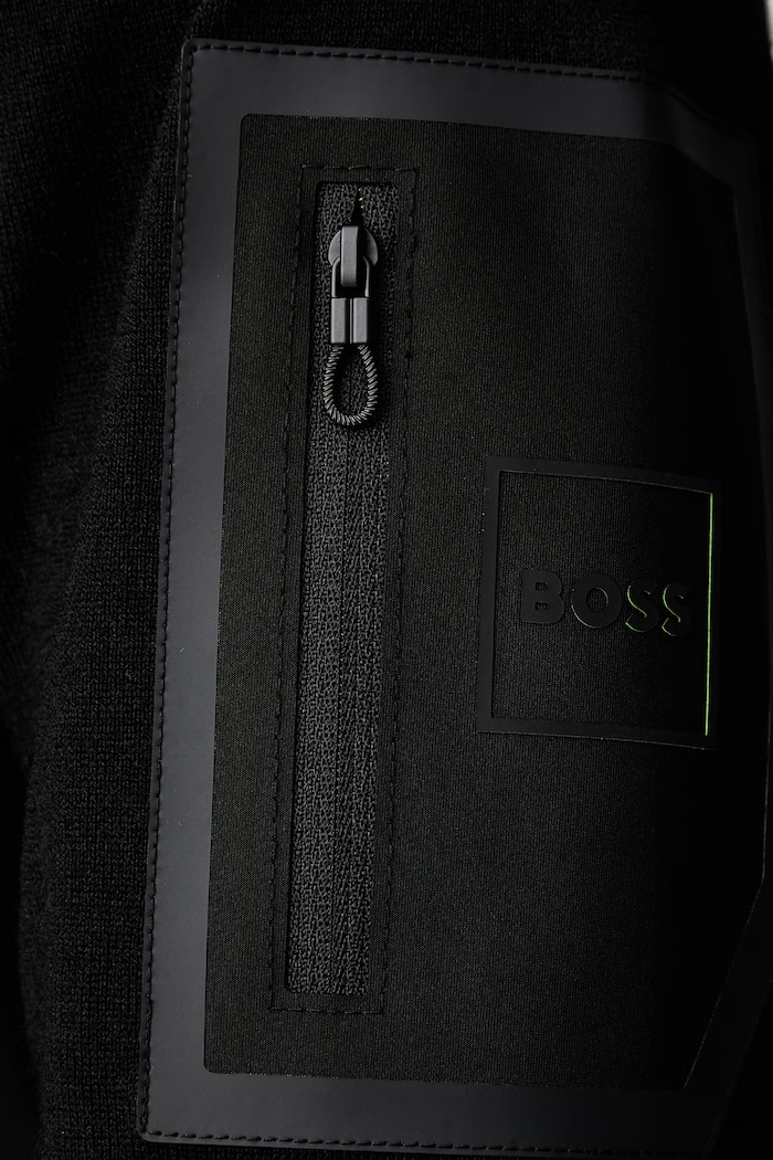 BOSS Green ζακέτα ανδρική με μαλλί KN_Momentum-X HY 50556153 μαύρο