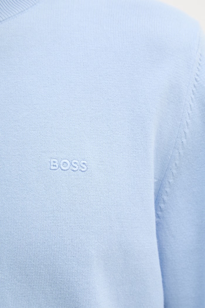 BOSS pulóver férfi pamut Upacas-L 50556344 kék