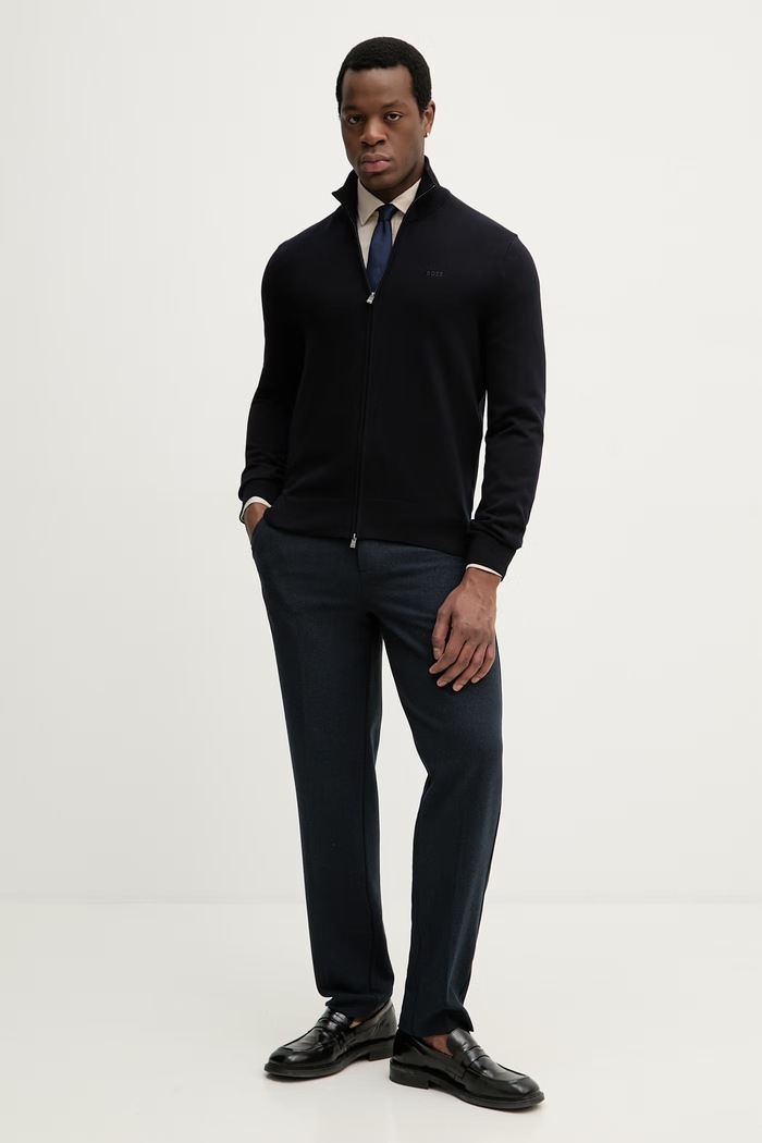 BOSS cardigan din bumbac Upalano-L 50556345 bleumarin SS26
