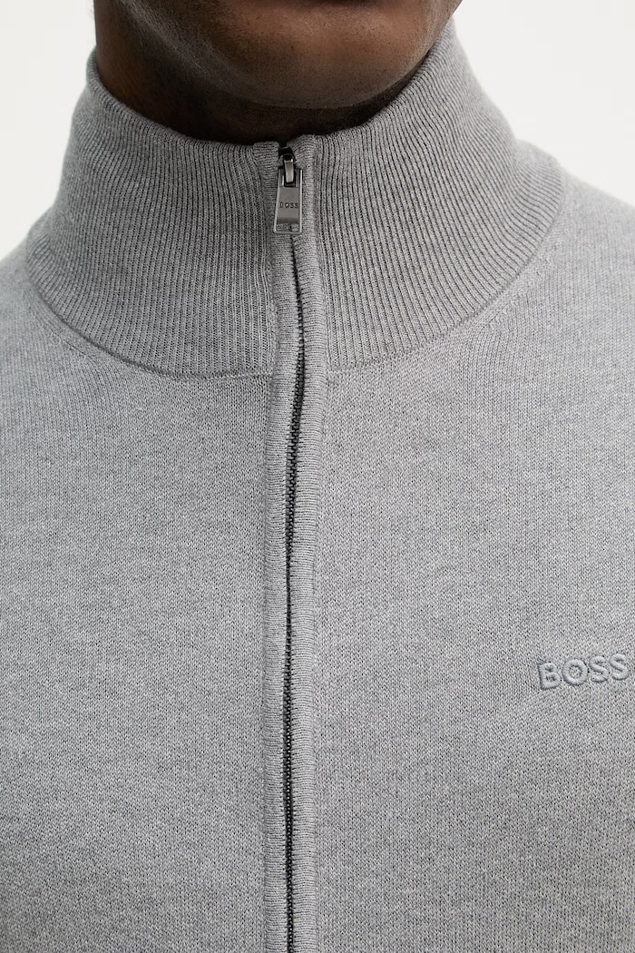 BOSS cardigan din bumbac Upalano-L 50556345 gri