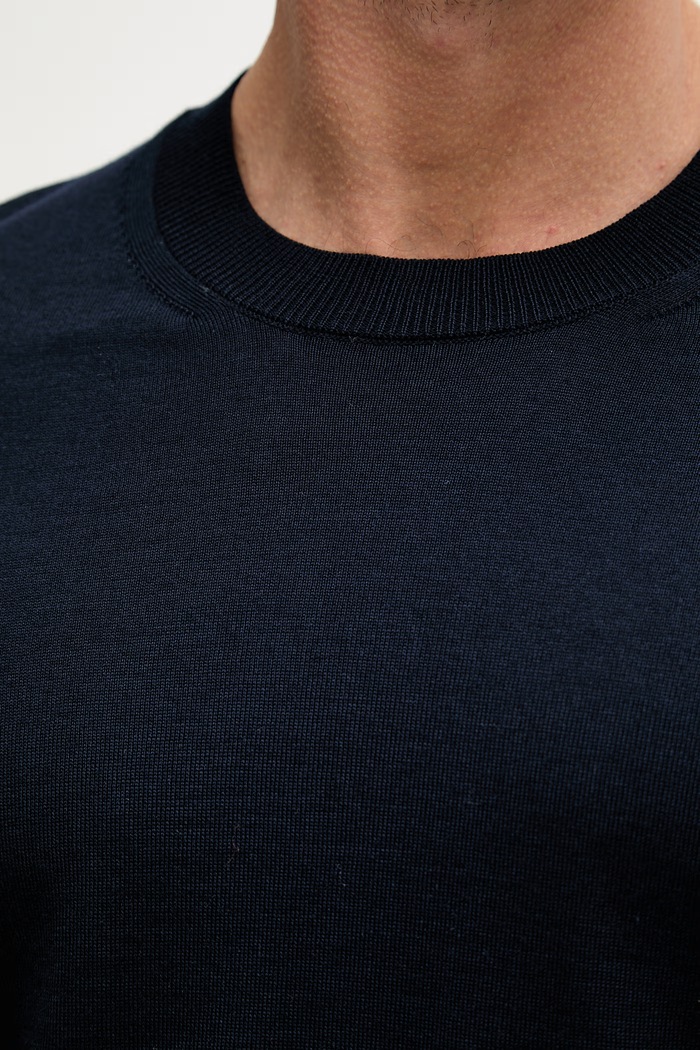 BOSS tricou bărbați de lână H-Umauro 50560476 bleumarin