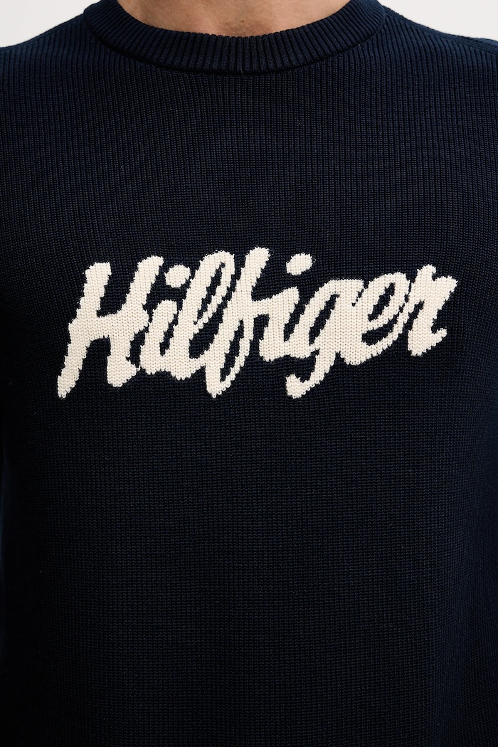 Βαμβακερό πουλόβερ Tommy Hilfiger MW0MW41647 σκούρο μπλε