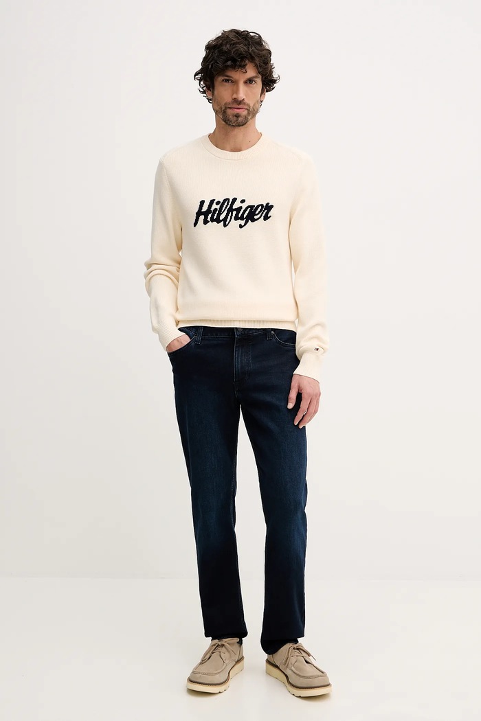 Bavlněný svetr Tommy Hilfiger MW0MW41647 béžová SS26