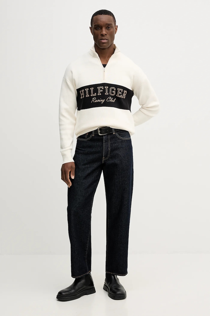 Tommy Hilfiger pulover de bumbac MW0MW41948 bej SS26