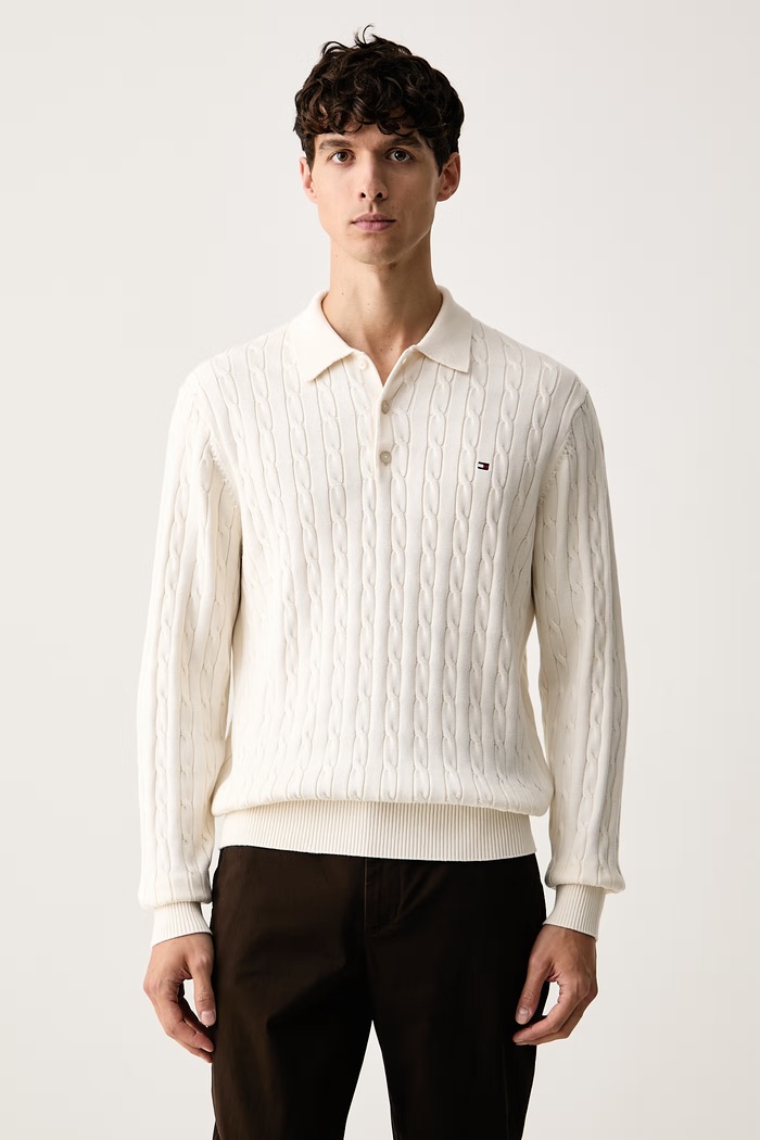 Tommy Hilfiger sveter pánsky bavlnený béžová MW0MW41955