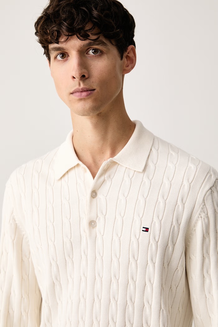 Tommy Hilfiger sveter pánsky bavlnený béžová MW0MW41955