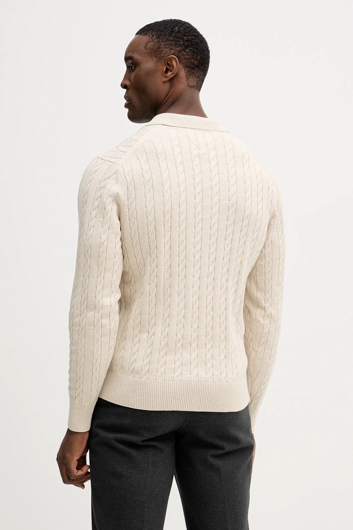Odzież Tommy Hilfiger sweter męski bawełniany MW0MW41955 beżowy