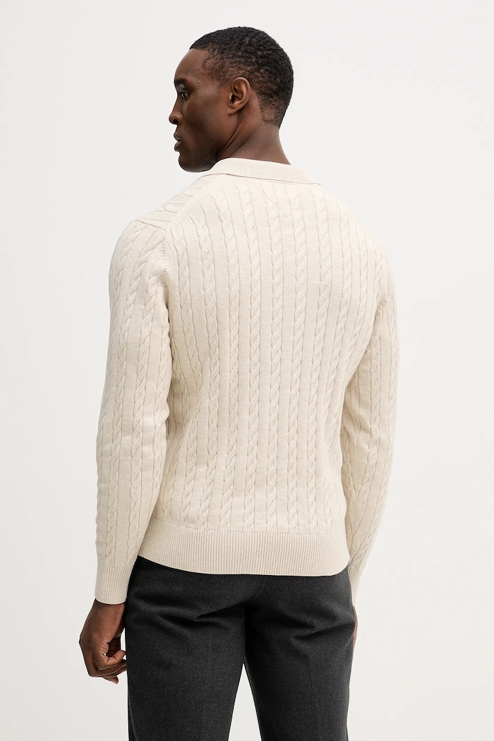 Odzież Tommy Hilfiger sweter męski bawełniany MW0MW41955 beżowy