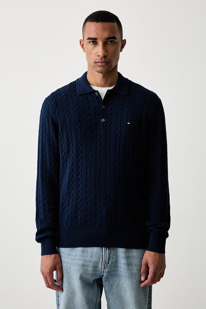 Tommy Hilfiger sweter męski bawełniany granatowy MW0MW41955