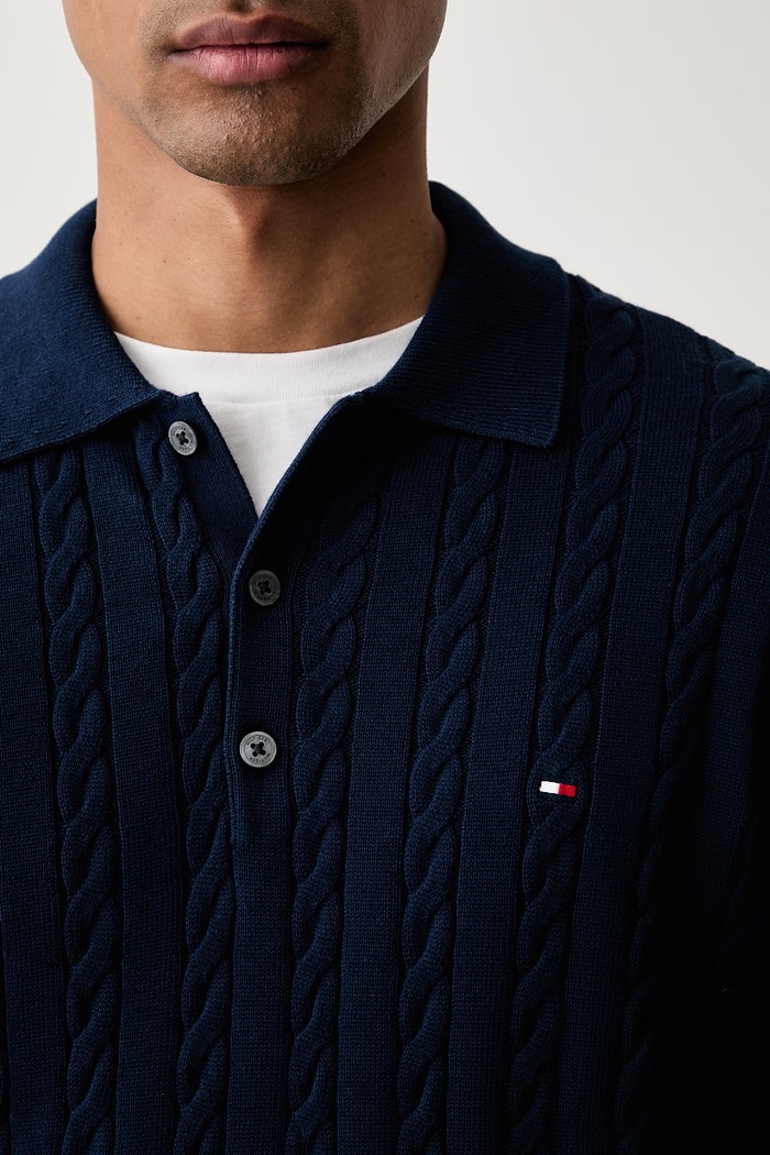 Tommy Hilfiger sweter męski bawełniany MW0MW41955 granatowy