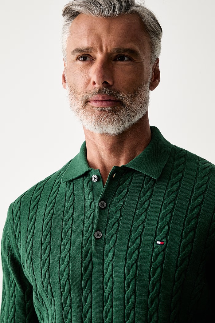 Tommy Hilfiger sweter męski bawełniany zielony MW0MW41955