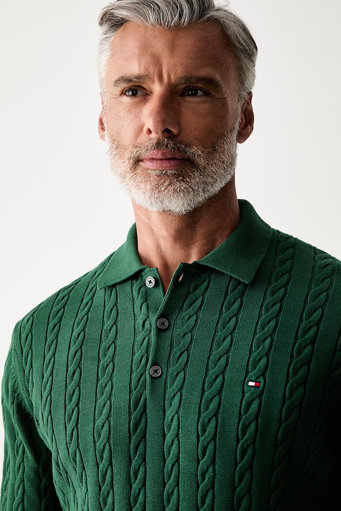Tommy Hilfiger sweter męski bawełniany zielony MW0MW41955