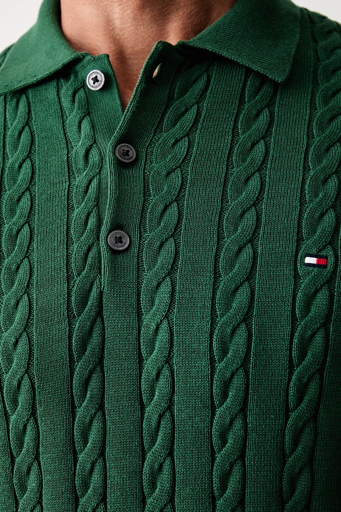 Tommy Hilfiger sweter męski bawełniany MW0MW41955 zielony