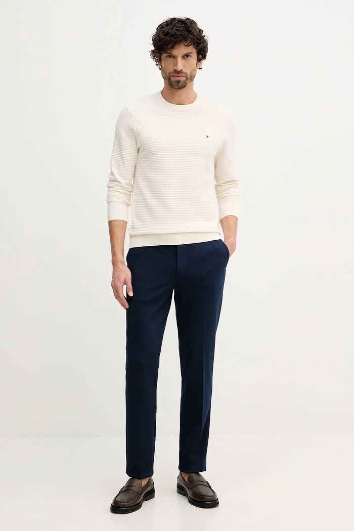 Bavlněný svetr Tommy Hilfiger MW0MW41643 béžová SS26
