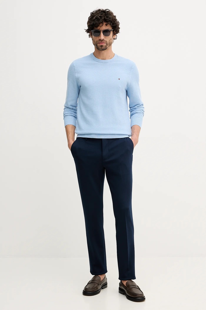 Bavlněný svetr Tommy Hilfiger MW0MW41643 modrá SS26