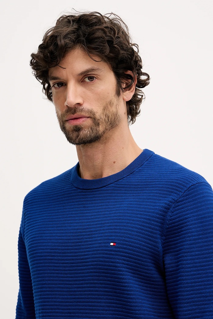 Bavlněný svetr Tommy Hilfiger modrá MW0MW41643