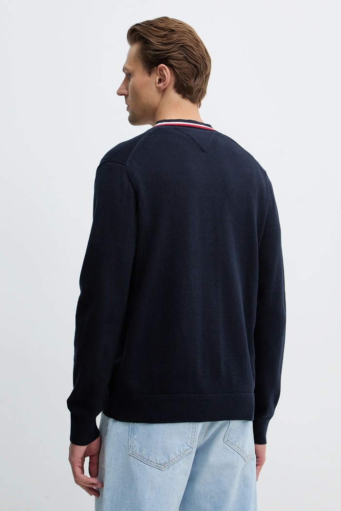 Oblečení Bavlněný kardigan Tommy Hilfiger MW0MW41544 námořnická modř