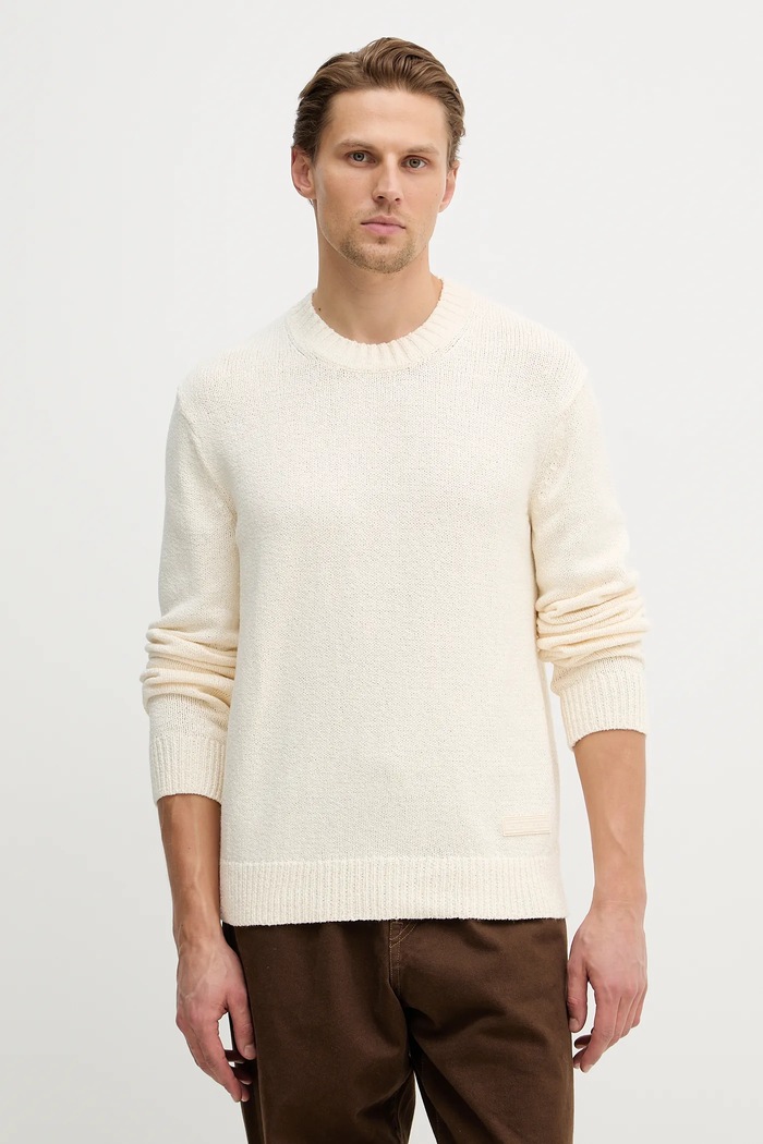 Bavlnený sveter Tommy Hilfiger bavlna béžová MW0MW41653