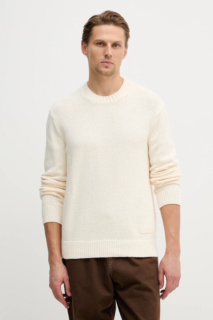 Bavlnený sveter Tommy Hilfiger bavlna béžová MW0MW41653