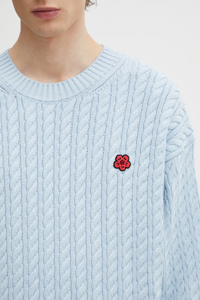 Kenzo wool blend sweater blue FG55PU7703LK