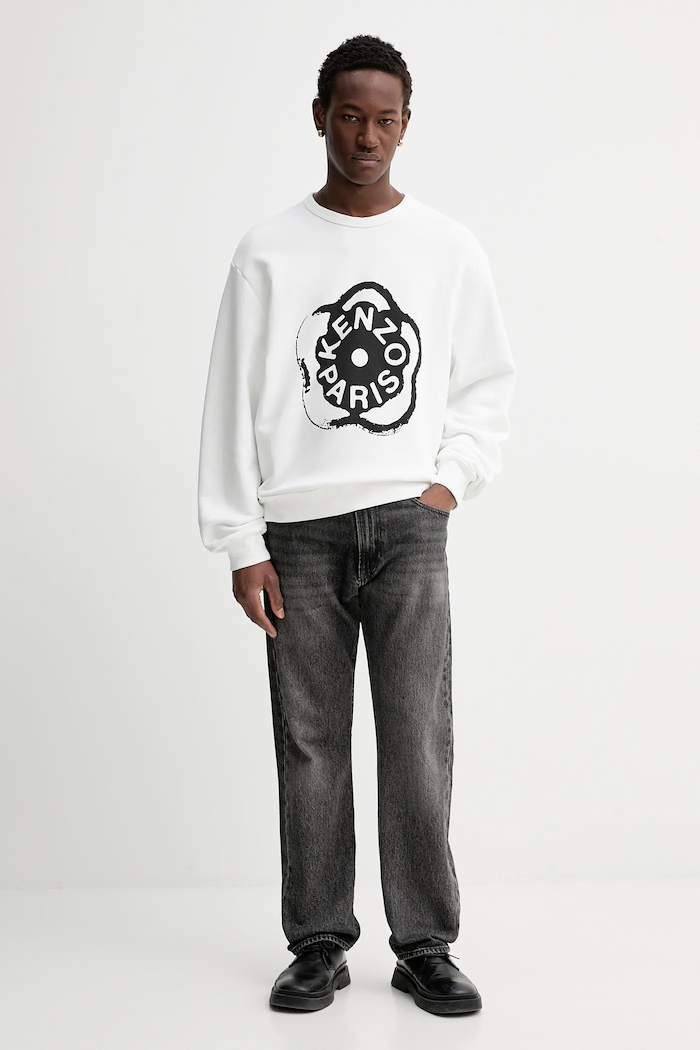Βαμβακερή μπλούζα Kenzo FG55SW5094MJ λευκό SS26