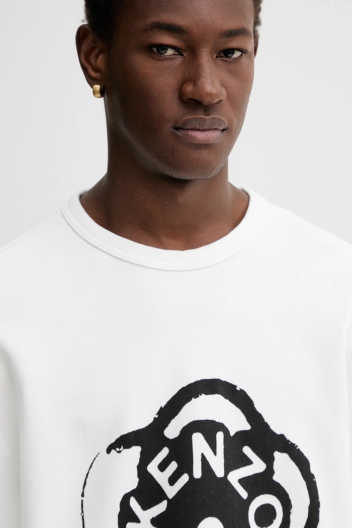 Βαμβακερή μπλούζα Kenzo λευκό FG55SW5094MJ
