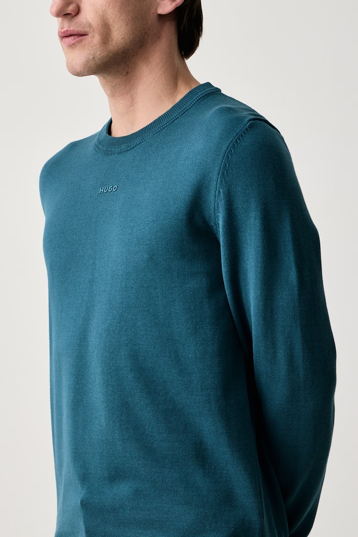 Sweter męski bawełniany San Cassius-C2 HUGO 50553588 turkusowy