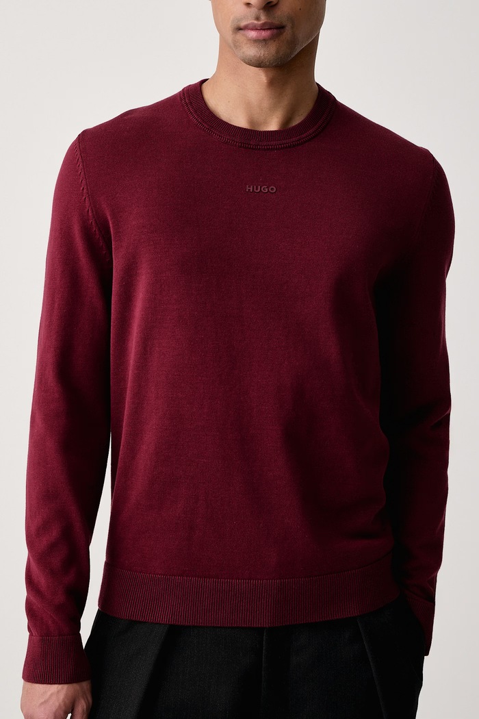 Sweter męski bawełniany San Cassius-C2 HUGO 50553588 czerwony