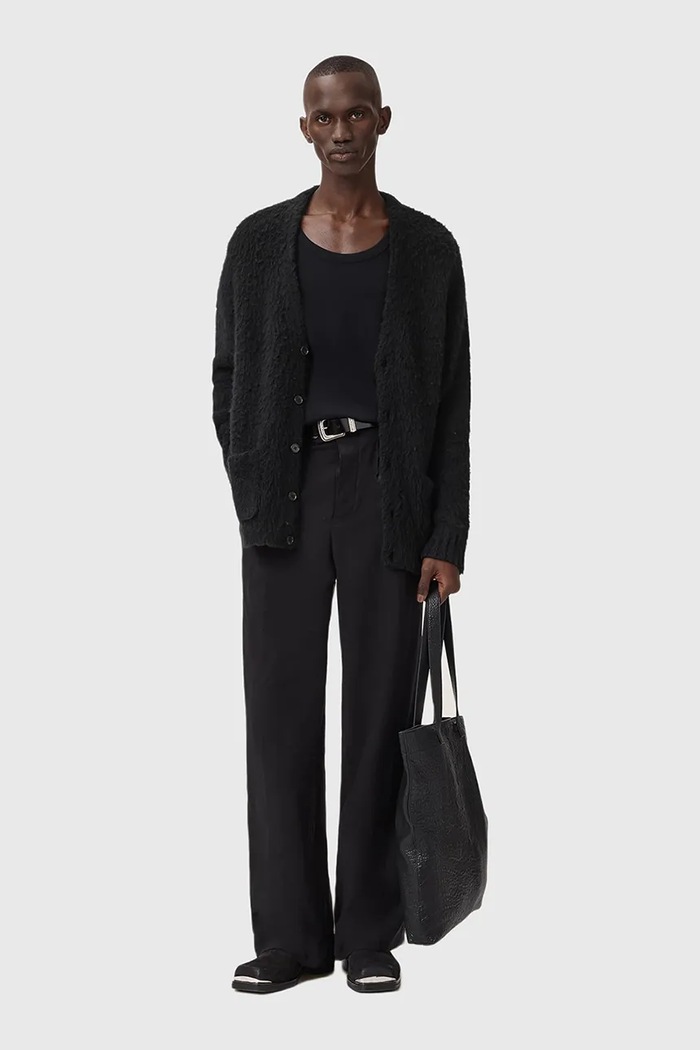 Одяг Кардиган з додаванням вовни AllSaints M026KD чорний