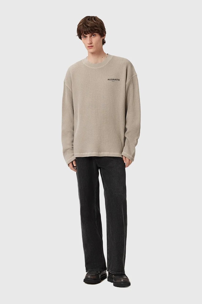 AllSaints pulover de bumbac bej M017JD