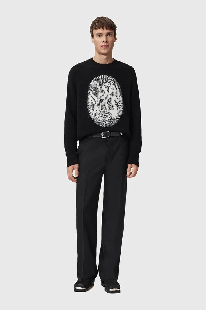 AllSaints sweter z dodatkiem alpaki czarny M026KE