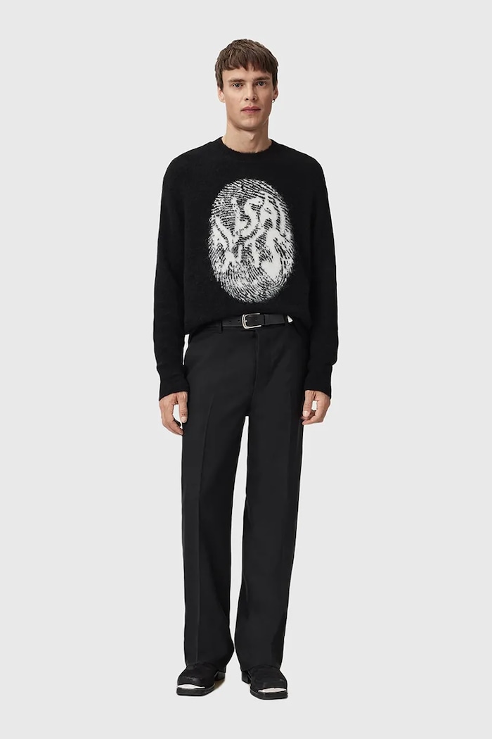 AllSaints sweter z dodatkiem alpaki czarny M026KE