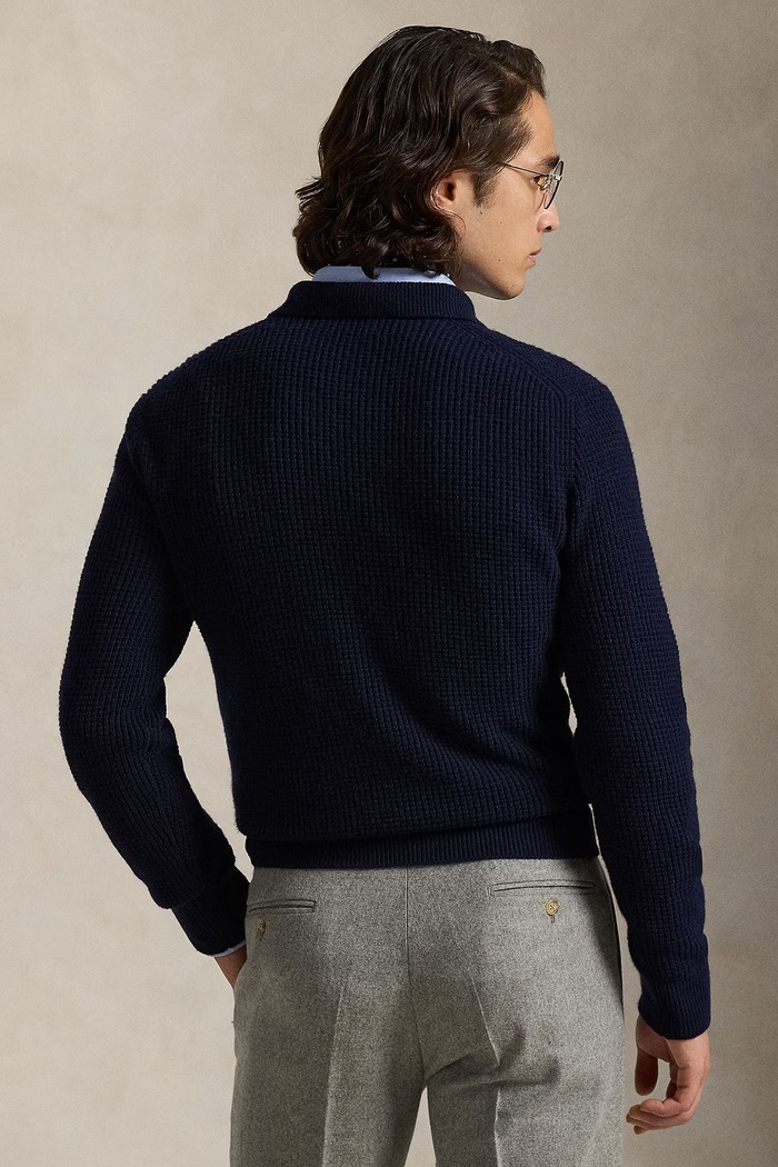 Polo Ralph Lauren Sweter męski z wełną 710979110 granatowy SS26