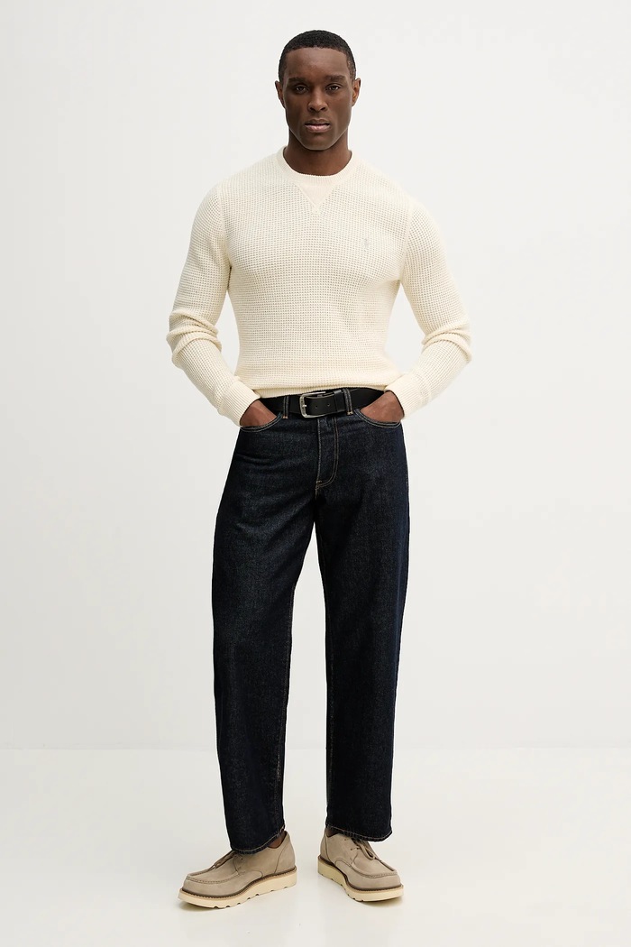 Πουλόβερ με προσθήκη μαλλιού Polo Ralph Lauren 710P04307 μπεζ SS26