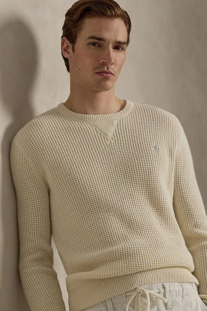 Polo Ralph Lauren pulover din amestec de lână bej 710P04307