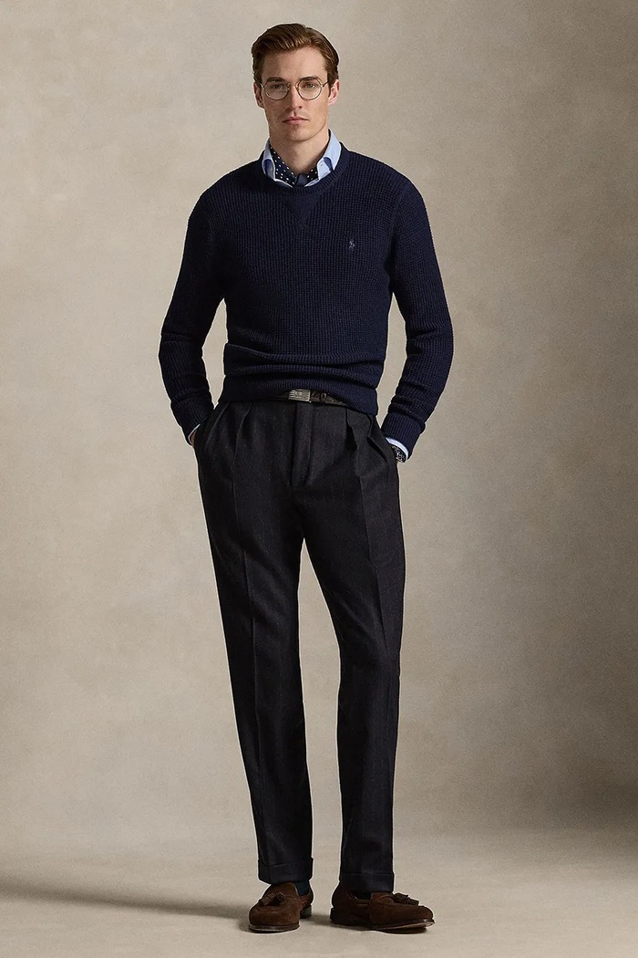 Oblečenie Sveter s prímesou vlny Polo Ralph Lauren 710P04307 tmavomodrá