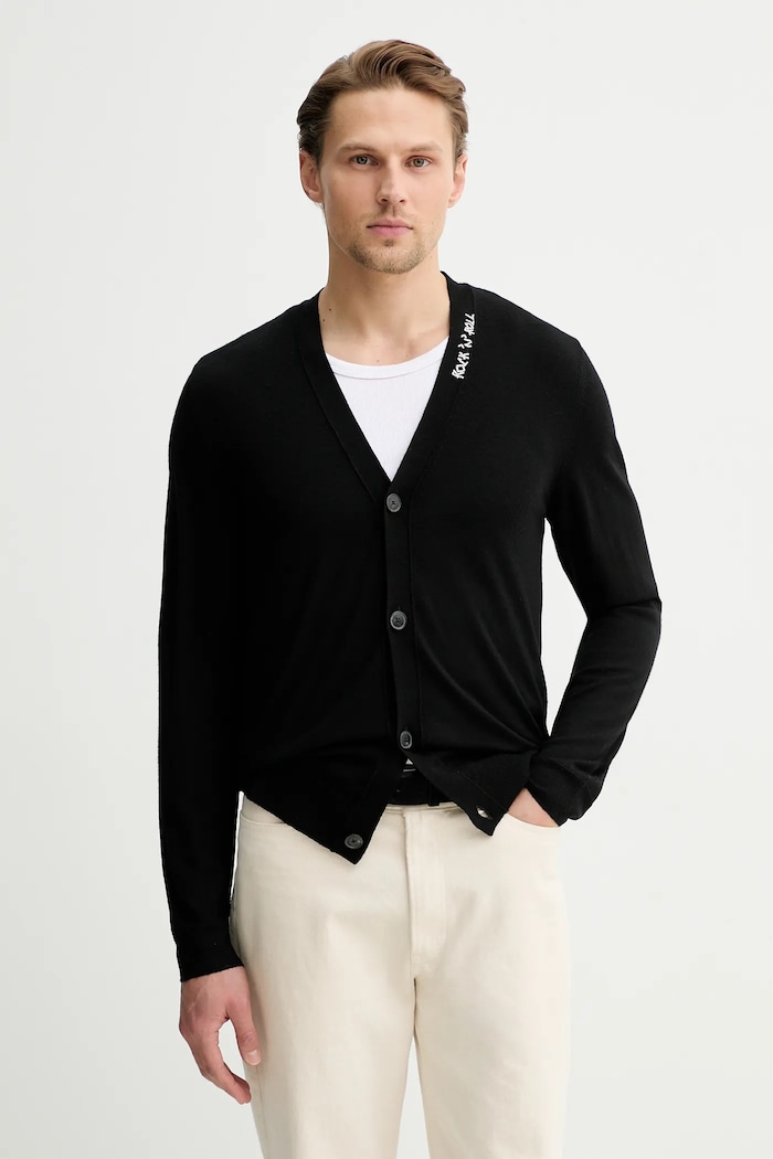 Μάλλινη ζακέτα ZADIG&VOLTAIRE μαλλί μαύρο KMCA01269